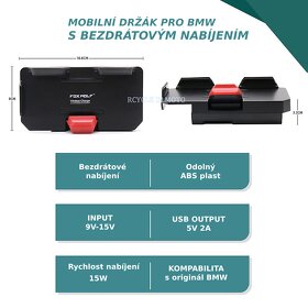 Adaptér pro telefon do držáku BMW s bezdrátovým nabíjem - 3