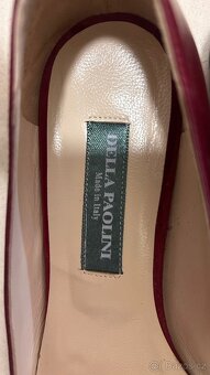 Červené kožené baleríny - 3