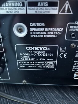 ONKYO AV RECEIVER TX-DS494 + domácí kino JAMO - 3