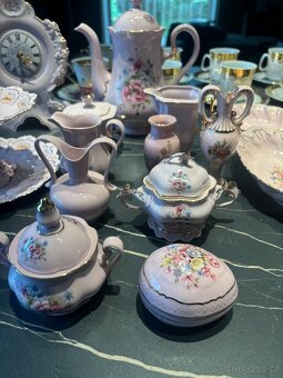 Starožitný růžový porcelán - velká sbírka - 3