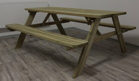 dřevěný zahradní nábytek pivní set hranatý - 3