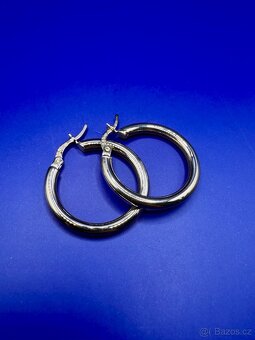 zlaté náušnice - kruhy 14 karátů, nové - 3