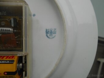 Staré, talířové, porcelánové hodiny. - 3