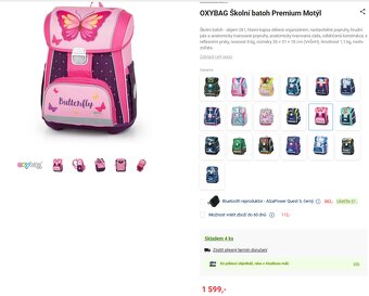 OXYBAG Školní batoh Premium Motýl - 3