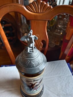 Pěkný starý porcelánový vojenský korbel - 3