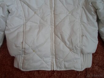 Bílá bunda, bundička s kapucí bombr GEORGE 98, 104 - 3