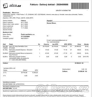 Herní PC Alza GameBox Core RTX3060 + 4TB HDD+ Monitor 27" - 3