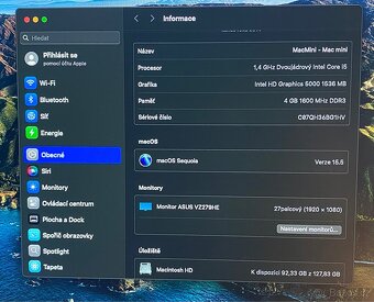 MacMini Intel i5 SSD 128gb MacOs Sequola 15.5 - 3