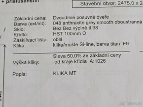 Dvoudílné posuvné dveře pozice 141 - 3