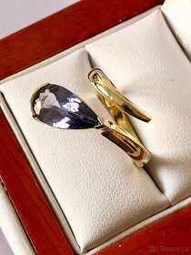 Originálny a jedinečný zlatý prsteň s veľkým Tanzanitom - 3