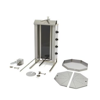 Elektrický gril na kebab - 4 hořáky - 50 kg masa - 3