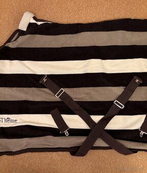 Odpocovací deka Equi-Theme Stripe -hnědá/béžová - 3