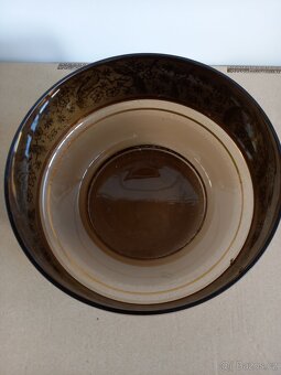 Křišťálová konzolová mísa se zlatou dekorací - 3