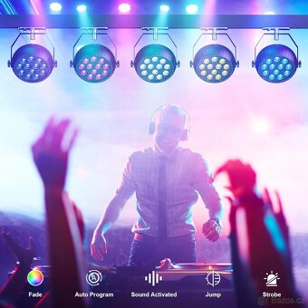 4xRtktoup RGB dobíjecí LED par Light, 12+LED Aga 48led - 3