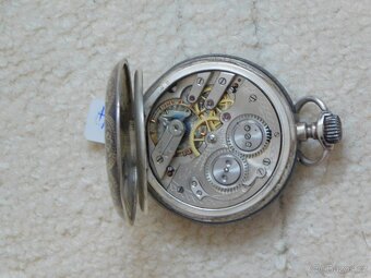 Celostříbrné tulou zdobené tříplášťové raritní kapesní hodin - 3
