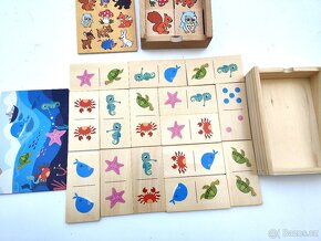 DŘEVĚNÉ PEXESO LESNÍ ZVÍŘÁRKA A DOMINO MOŘSKÝ SVĚT (NOVÉ) - 3