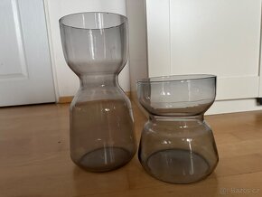 IKEA váza sada set 2x 2 skleněné velké vázy z kouřového skla - 3