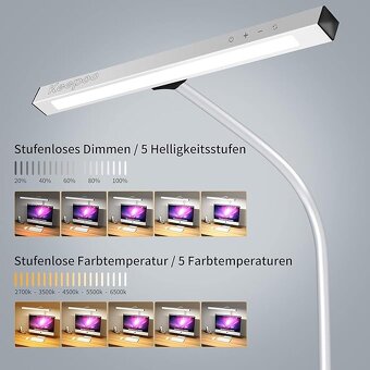 LED stolní lampa, stmívatelná upínací lampa pro architekty, - 3