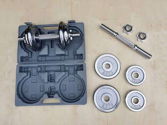 Jednoručky činky 2x10kg CHROM + KUFR - 3