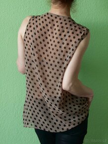 Puntíkatá retro halenka bez rukávů Sweewe M-L - 3