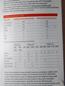 Prodám USB Modem Vodafone 4G LTE K5150 na SIM kartu - 3