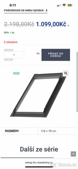Nové dřevěné střešní okno VELUX s oplechováním- 78x118cm - 3