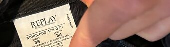 REPLAY PÁNSKÉ STYLOVÉ BLACK-.GREY STREČOVÉ DŽÍNY TOP W38 XL - 3
