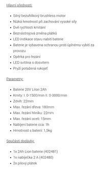 Aku pila ocaska Extol craft bezuhlikova - 3