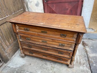 ✅ Starožitná dřevěná komoda | masivní dřevo | 4 šuplíky - 3