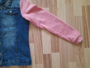 Džínová mikina/bunda s kapucí, vel. 164 - 3