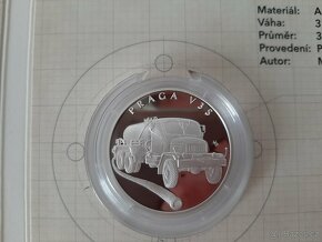 Stříbrná mince Na kolech - PRAGA V3S proof - 3
