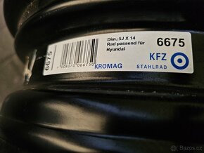 Plechové disky kola 4x100 R14 5J ET45 Hyundai I10 I20 KIA - 3