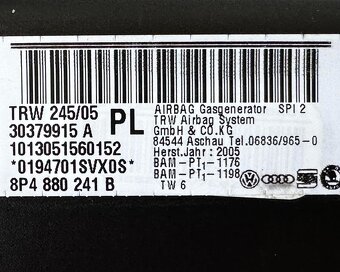 Levý přední airbag sedačky 8P4880241B Audi A3 8P r.v. 2006 - 3