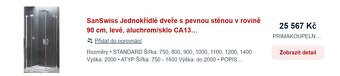 Zalamovací skleněné sprchové dveře SanSwiss - 3