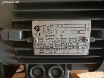 Elektromotor s převodovkou Nord SK 71L/4F, 0,37 kW - 3