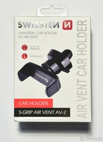 SWISSTEN držák telefonu do auta S-Grip AV-2, ventilace, NOVÝ - 3