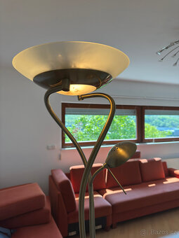 Stmívací lampa se čtecí lampičkou - mosazná - 3