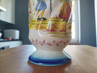 BRETAŇSKÁ FAJÁNS VÁZA QUIMPER RUČNĚ MALOVANÁ - 3