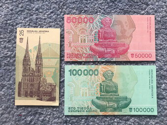 3 bankovky z Chorvatska - 3