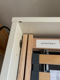 Rám postele Brimnes s úložnými díly, bílá barva - 3