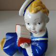 Stará porcelánová soška malého harmonikáře-značená Czechoslo - 3