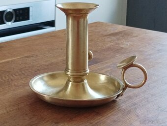 MOSAZNÝ EMPÍROVÝ SVÍCEN BIEDERMEIER Z 19. STOL. FRANCIE - 3