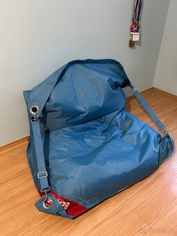 Sedací pytel/vak BeanBag s popruhy modré barvy - 3