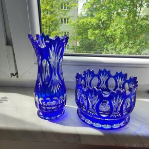 menší vázy barevný křišťál - 3