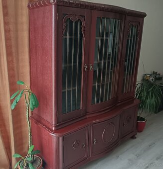 Starožitný vintage příborník z přírodního dřeva - 3