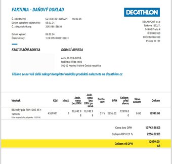 Běžecký pás RUN100E 45 × 120 cm - 3