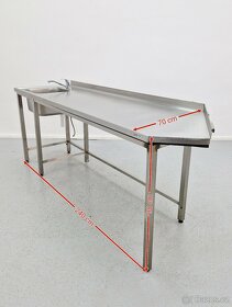 Nerezový stůl s dřezem 240x70x90 cm - 3