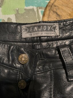 Kožené jeansy kalhoty, vel. 31 - 3