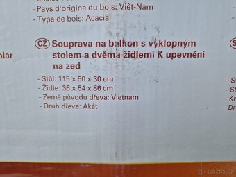 Novy balkonovy nabytek 2x zidle,stul,police - 3