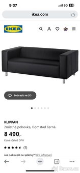 Kožená imitace pohovka zanovni Ikea - 3